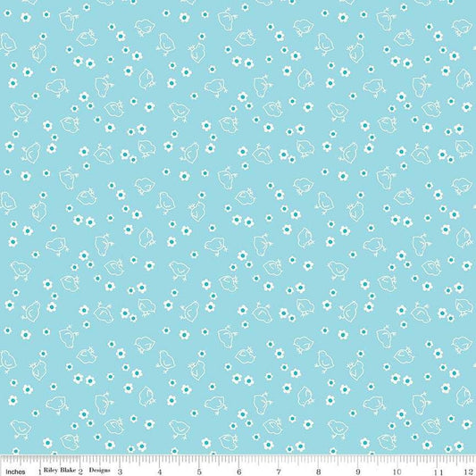 Chicks Bee Backings 108” Wide Back | Aqua 3 yard cut - The QuilTea Corner