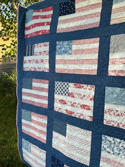 Coastal Flag Quilt – Americana Throw - The QuilTea Corner