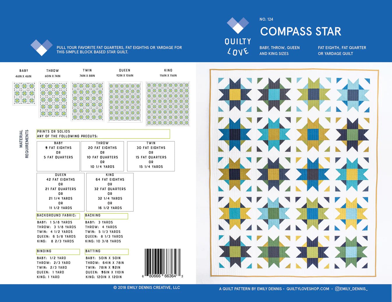 Compass Star PAPER Quilt Pattern - The QuilTea Corner
