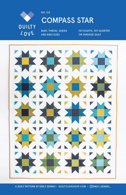 Compass Star PAPER Quilt Pattern - The QuilTea Corner