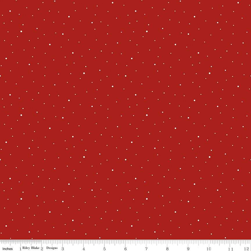 Dabble Dot 108” Wide Back | Barn Red 3 yard cut - The QuilTea Corner