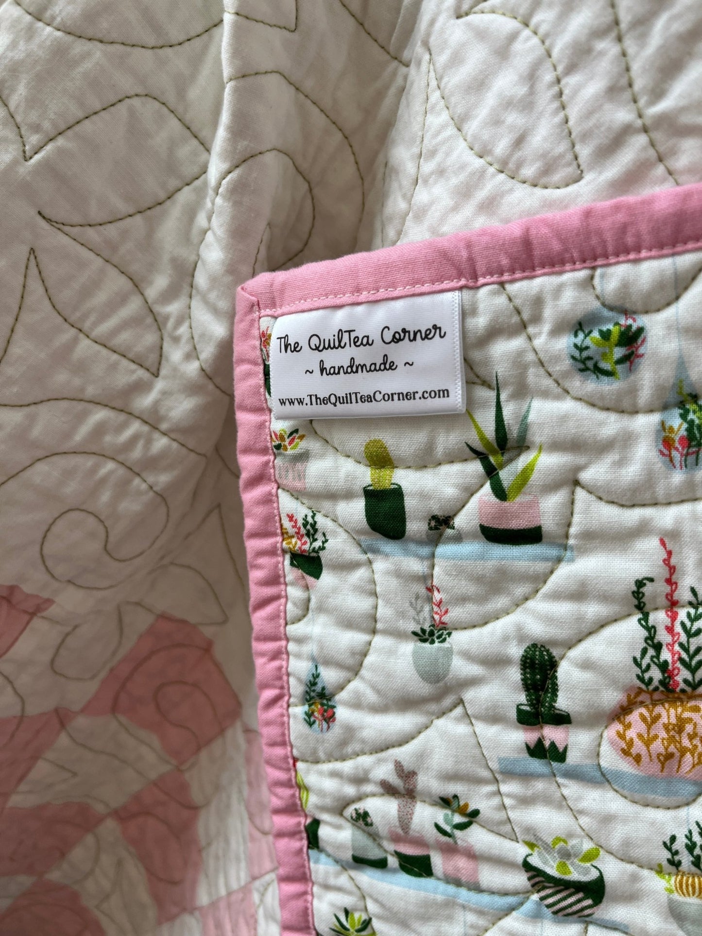 Double Bubble Quilt – Modern Double Irish Chain in Pink and White | Handmade Throw Quilt - The QuilTea Corner