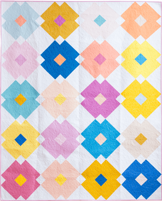 Flower Tile Quilt Pattern - Printed - The QuilTea Corner