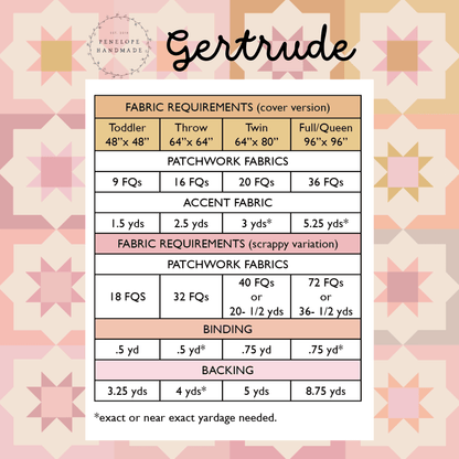 Gertrude Quilt Pattern | Paper Pattern - The QuilTea Corner