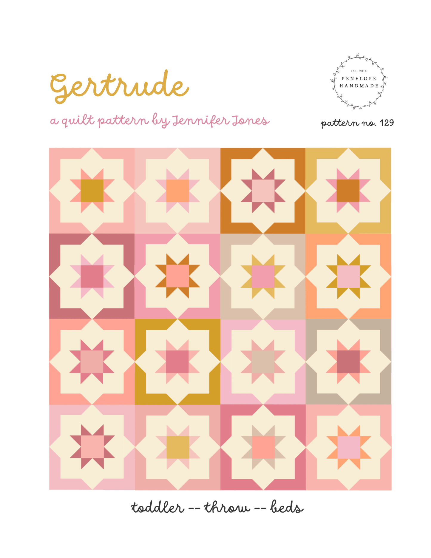 Gertrude Quilt Pattern | Paper Pattern - The QuilTea Corner