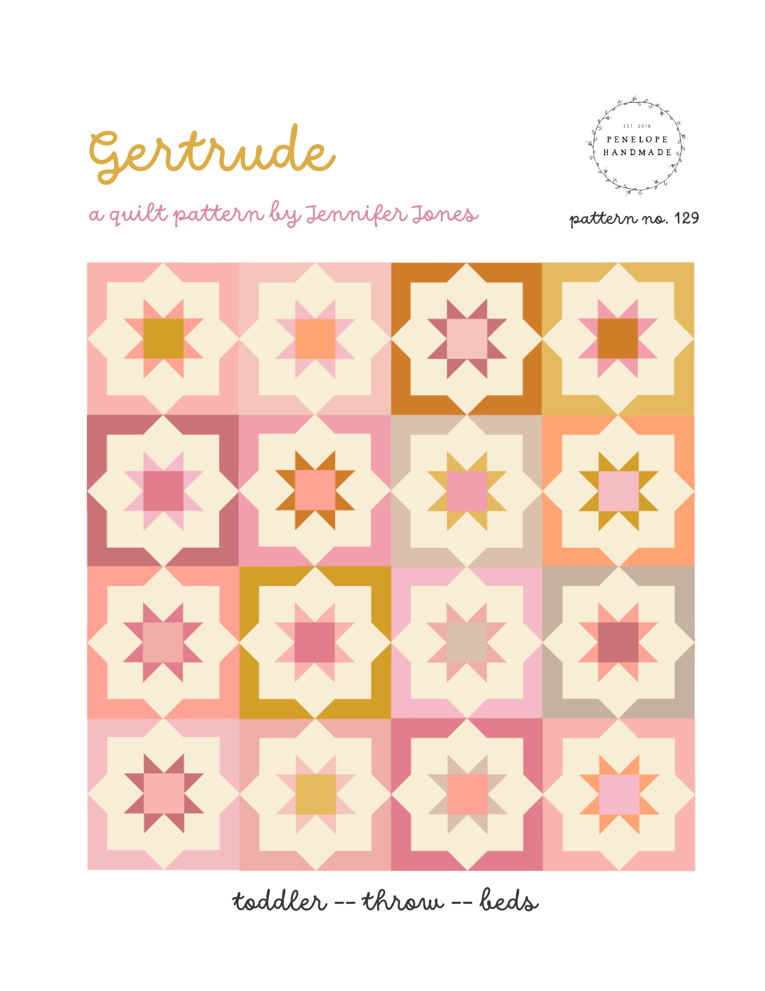 Gertrude Quilt Pattern | Paper Pattern - The QuilTea Corner