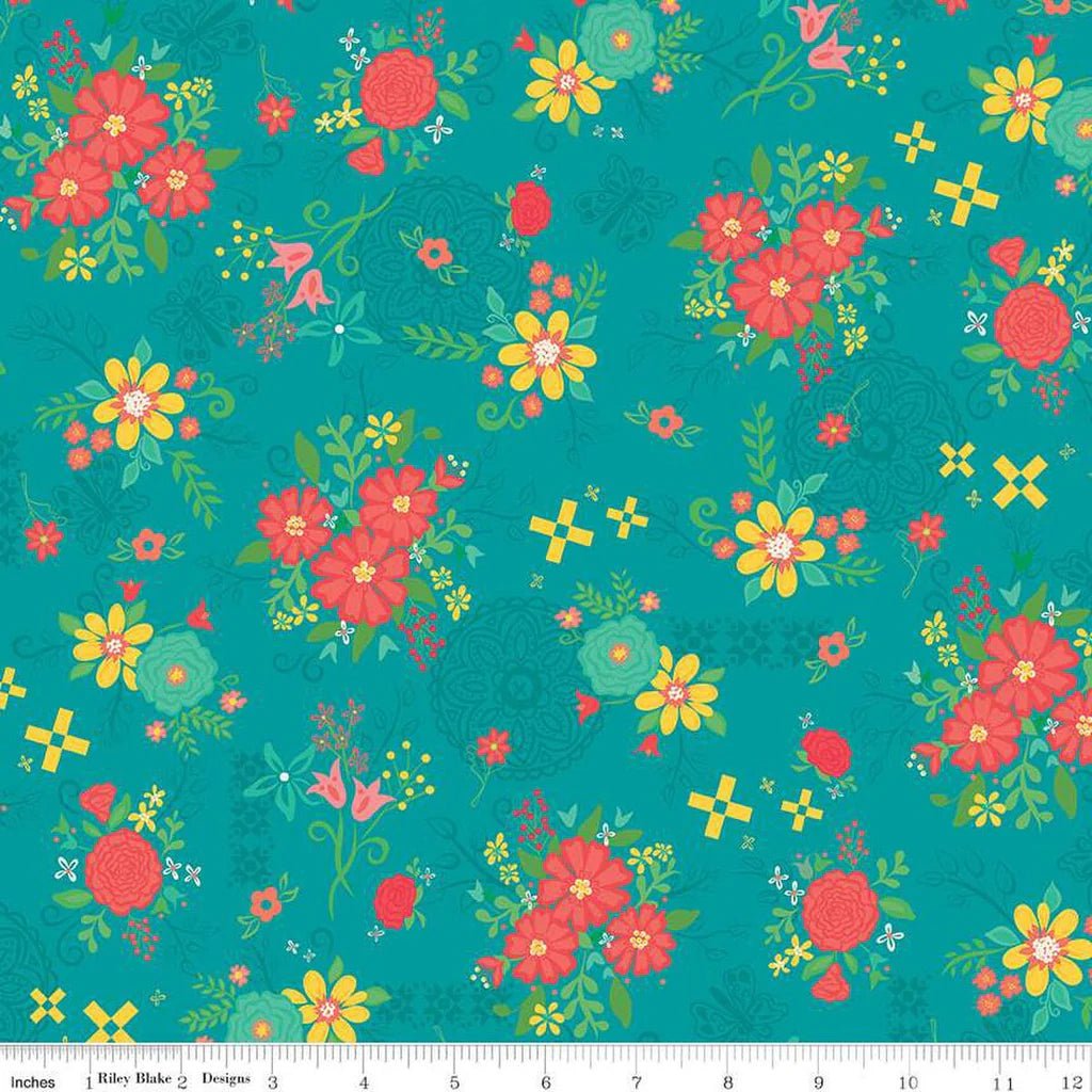 Gingham Cottage Main | Teal 1/2 yard - The QuilTea Corner