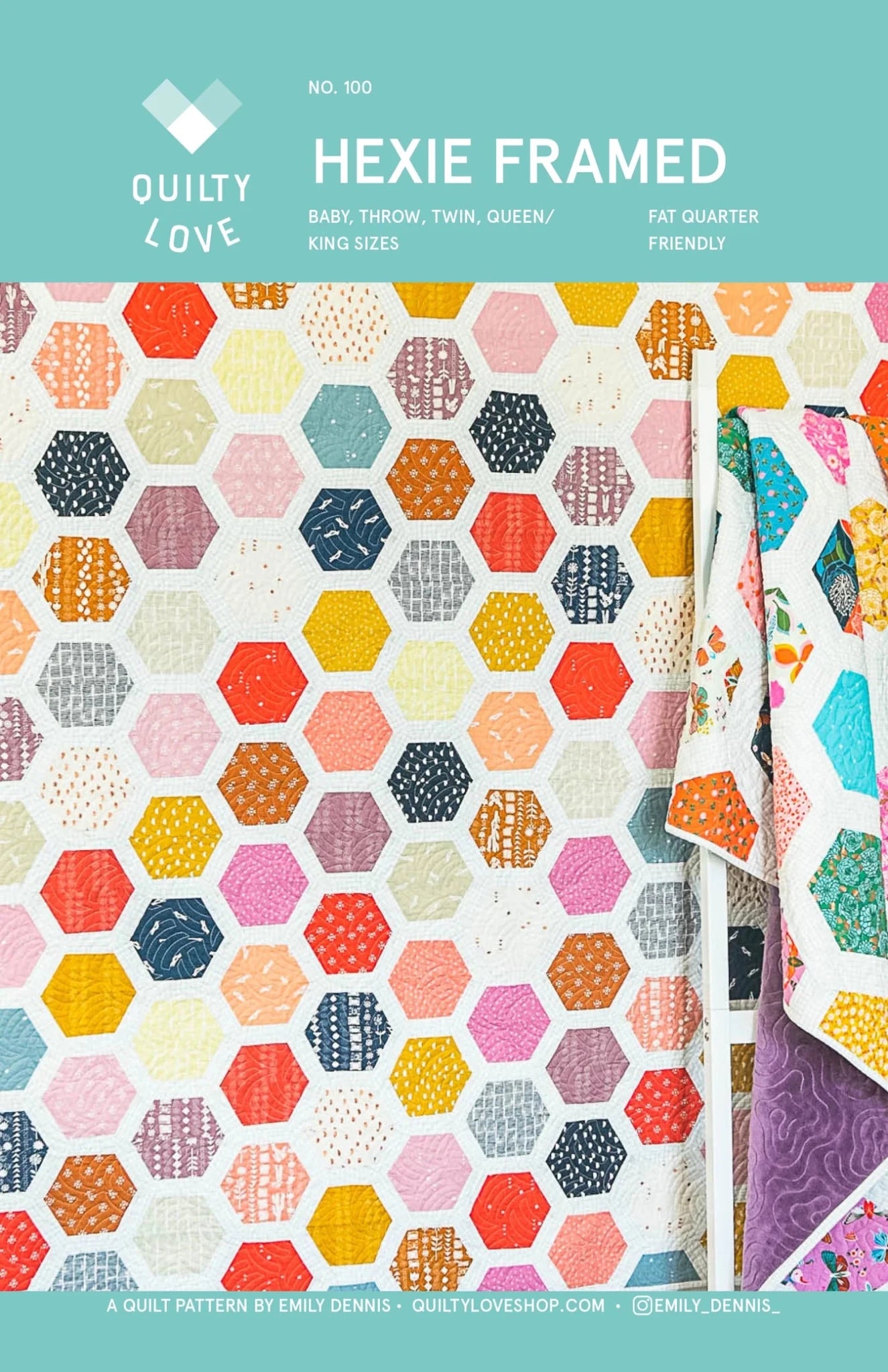 Hexie Framed PAPER Quilt Pattern - The QuilTea Corner
