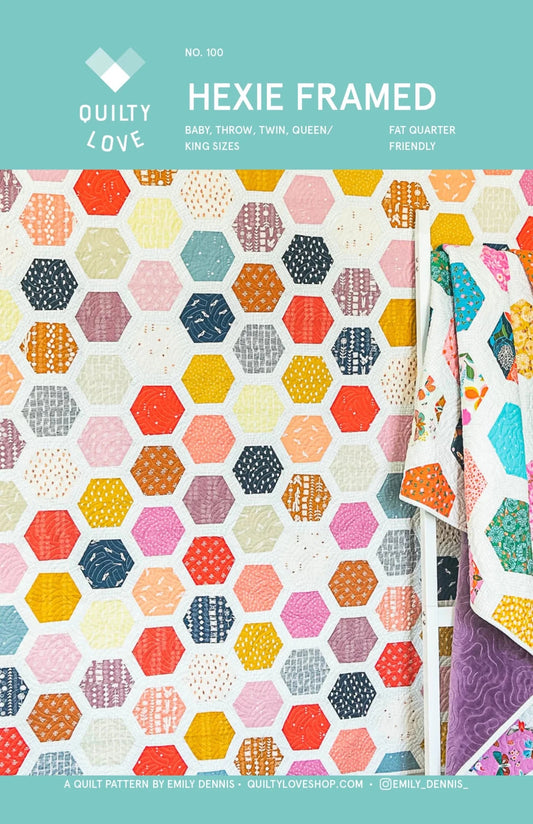 Hexie Framed PAPER Quilt Pattern - The QuilTea Corner