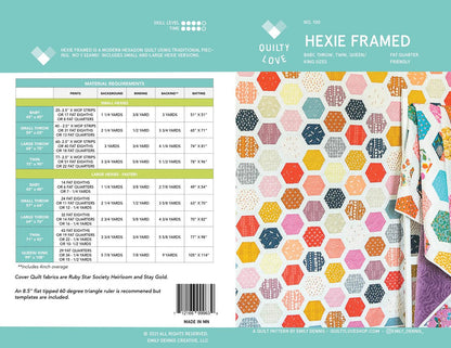 Hexie Framed PAPER Quilt Pattern - The QuilTea Corner