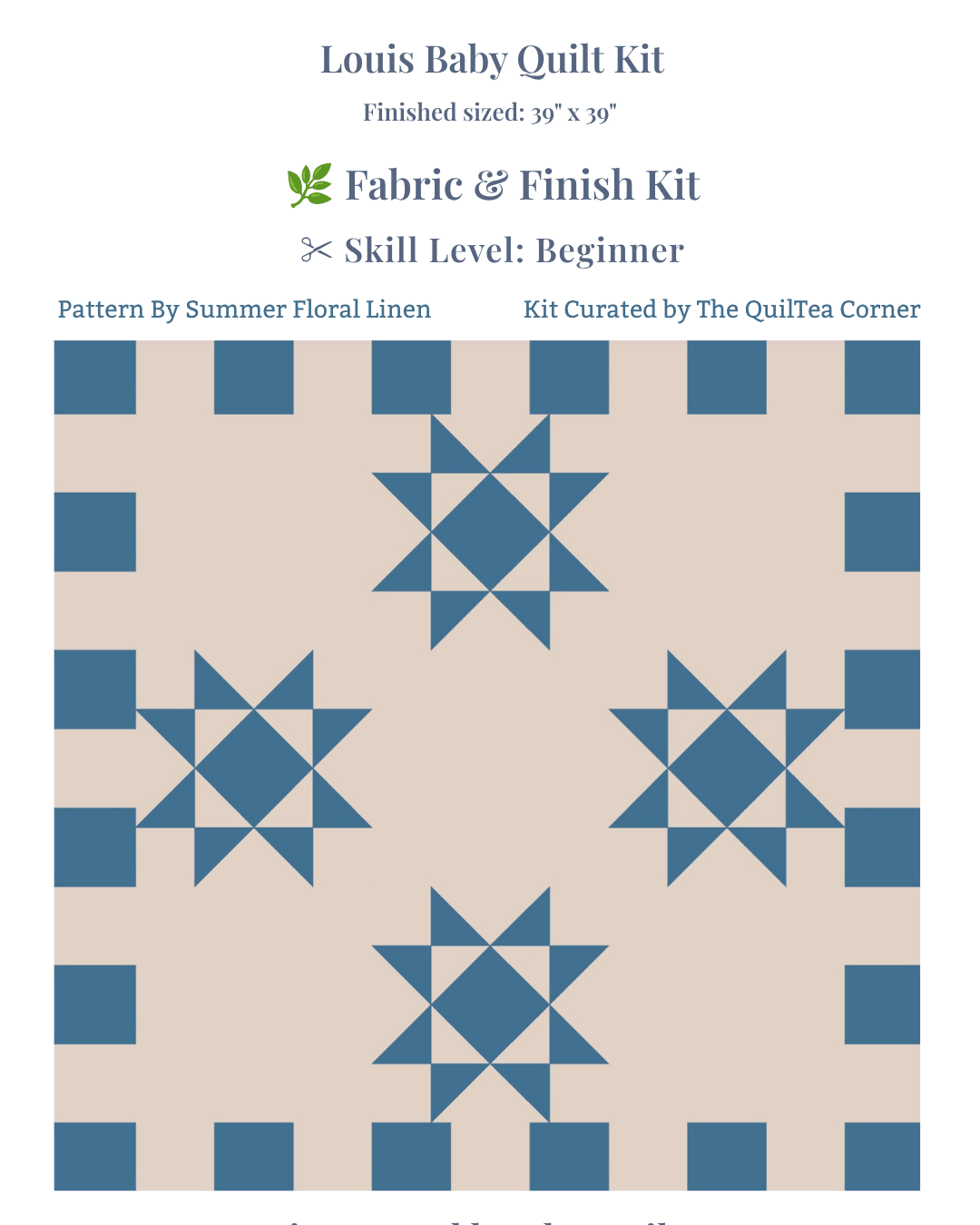 Louis Quilt Kit | Baby Size, All Fabrics Included - The QuilTea Corner