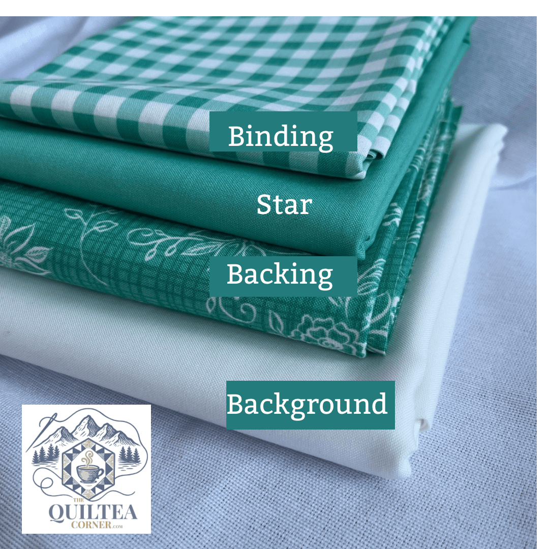 Louis Quilt Kit Green | Baby Size, All Fabrics Included - The QuilTea Corner