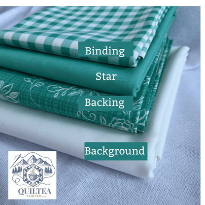 Louis Quilt Kit Green | Baby Size, All Fabrics Included - The QuilTea Corner