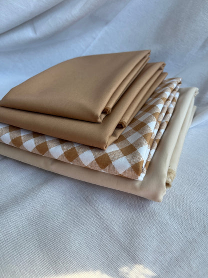 Louis Quilt Kit Tan | Baby Size, All Fabrics Included - The QuilTea Corner
