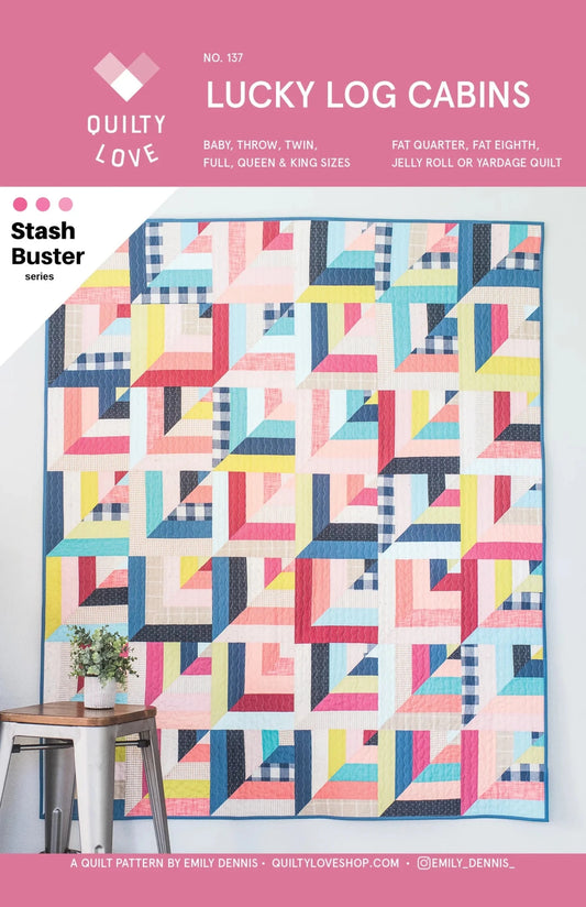 Lucky Log Cabins PAPER Quilt Pattern - The QuilTea Corner