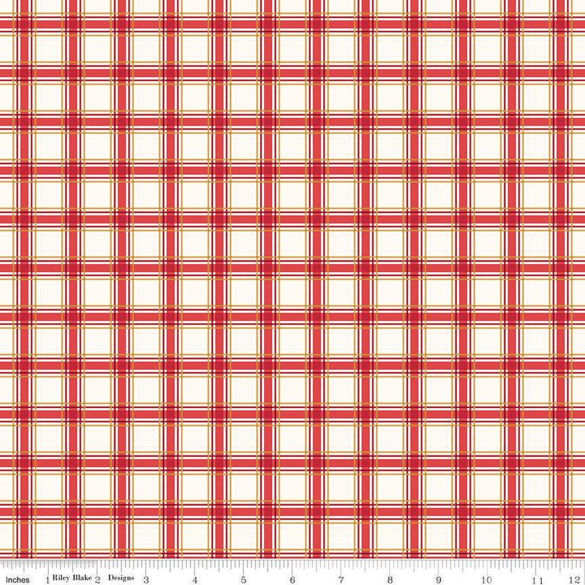 More Christmas Wishes Plaid | White 1/2 yard - The QuilTea Corner