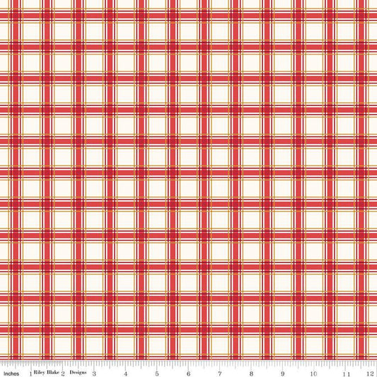 More Christmas Wishes Plaid | White 1/2 yard - The QuilTea Corner