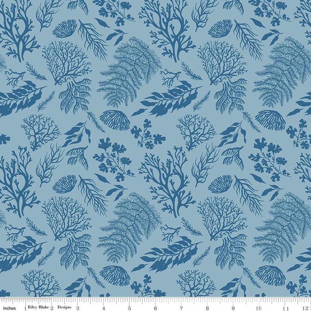 Ocean Oasis Water Plants | Stone 1/2 yard - The QuilTea Corner