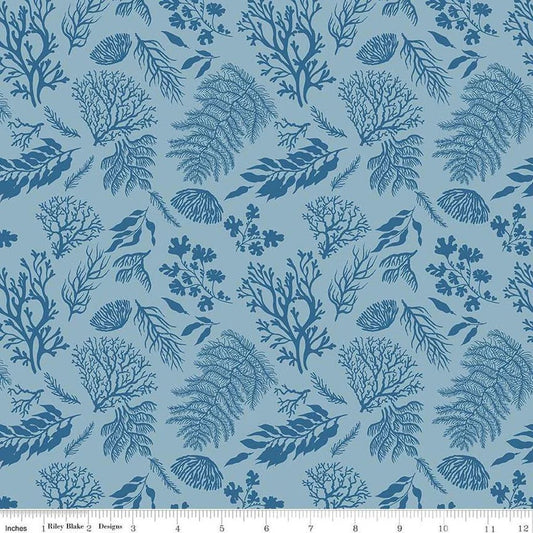 Ocean Oasis Water Plants | Stone 1/2 yard - The QuilTea Corner