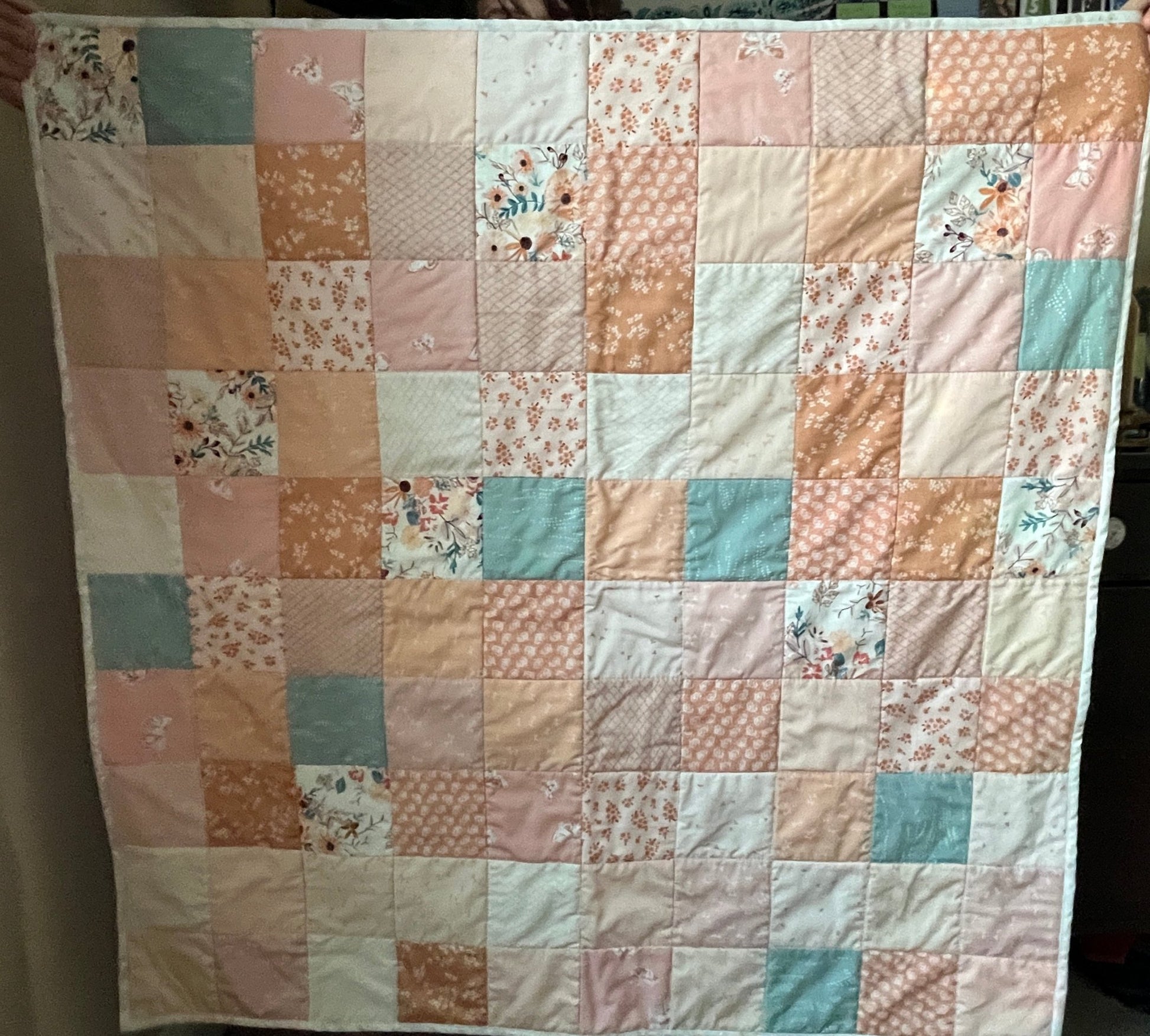 Pastel Patchwork Baby Quilt – Handmade Fall - Inspired Quilt with Art Gallery Fabrics - The QuilTea Corner
