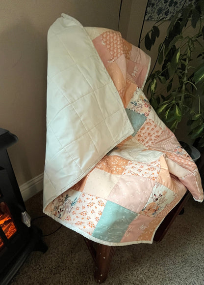 Pastel Patchwork Baby Quilt – Handmade Fall - Inspired Quilt with Art Gallery Fabrics - The QuilTea Corner