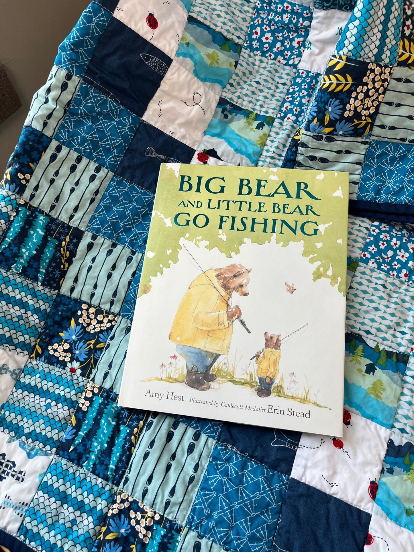 Patchwork Baby Quilt & Book Bundle – Catch and Release Fishing Theme 🎣 - The QuilTea Corner