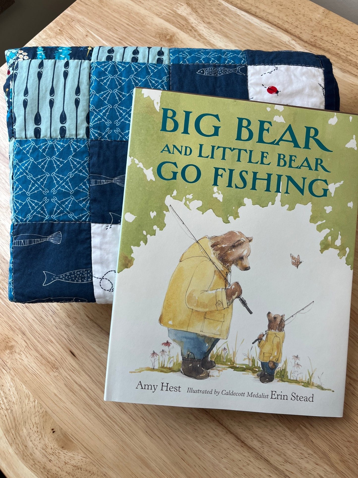 Patchwork Baby Quilt & Book Bundle – Catch and Release Fishing Theme 🎣 - The QuilTea Corner