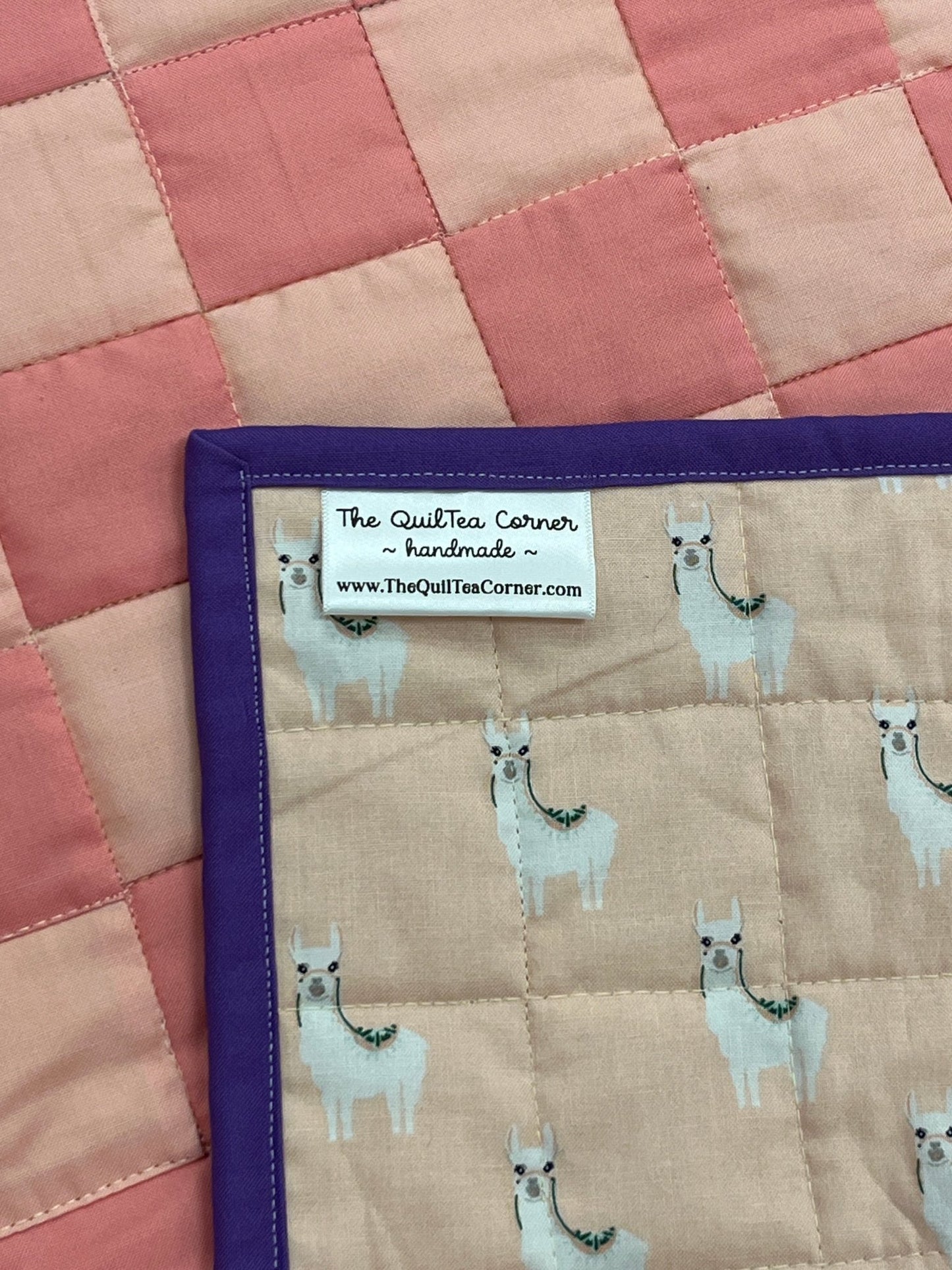 Pink and Teal Checkered Baby Quilt and Book Bundle - The QuilTea Corner