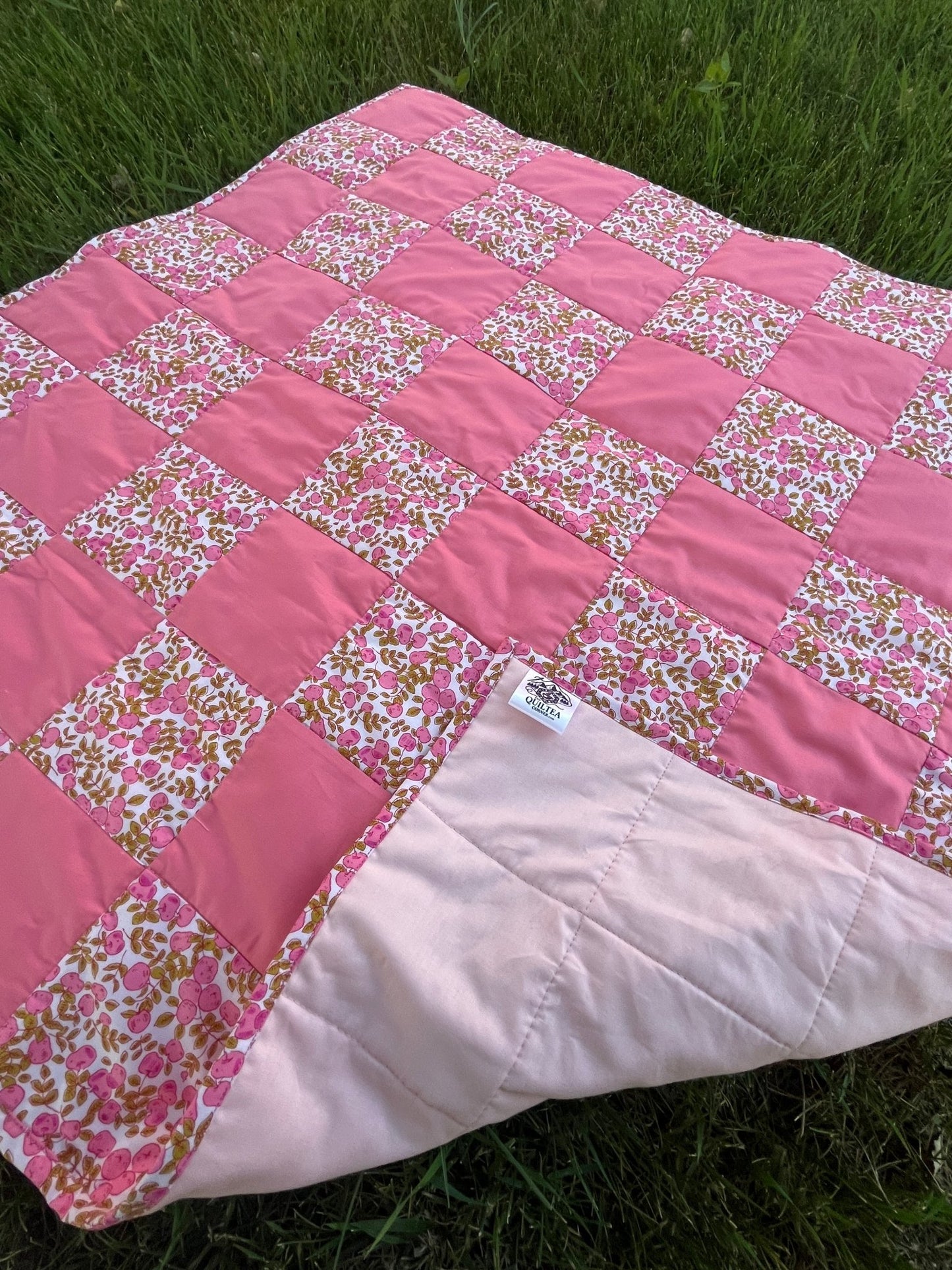 Pink Large Checkered Baby - The QuilTea Corner