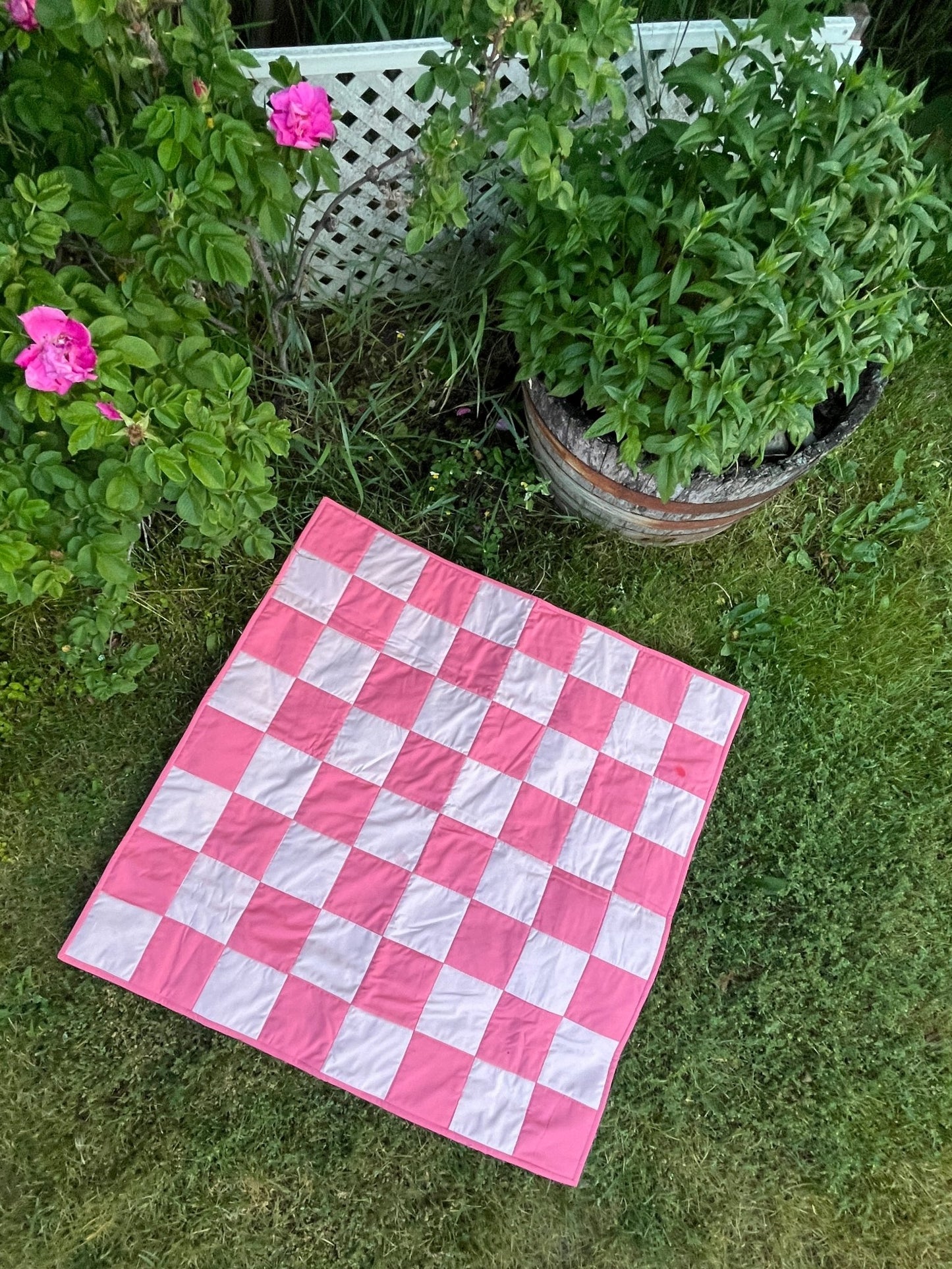 Pink Large Checkered Baby - The QuilTea Corner