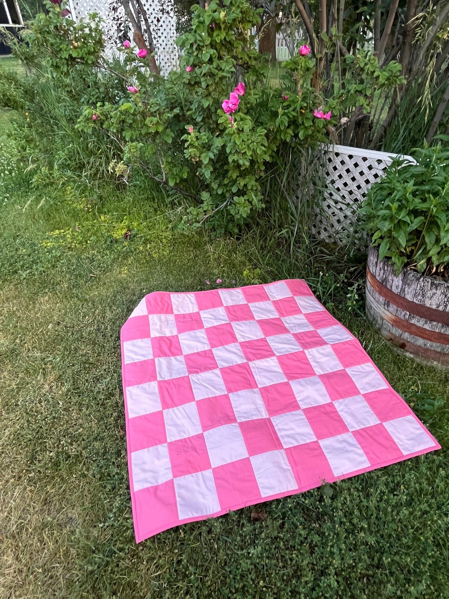 Pink Large Checkered Baby - The QuilTea Corner