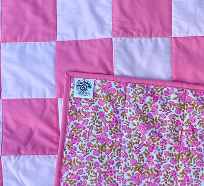 Pink Large Checkered Baby - The QuilTea Corner
