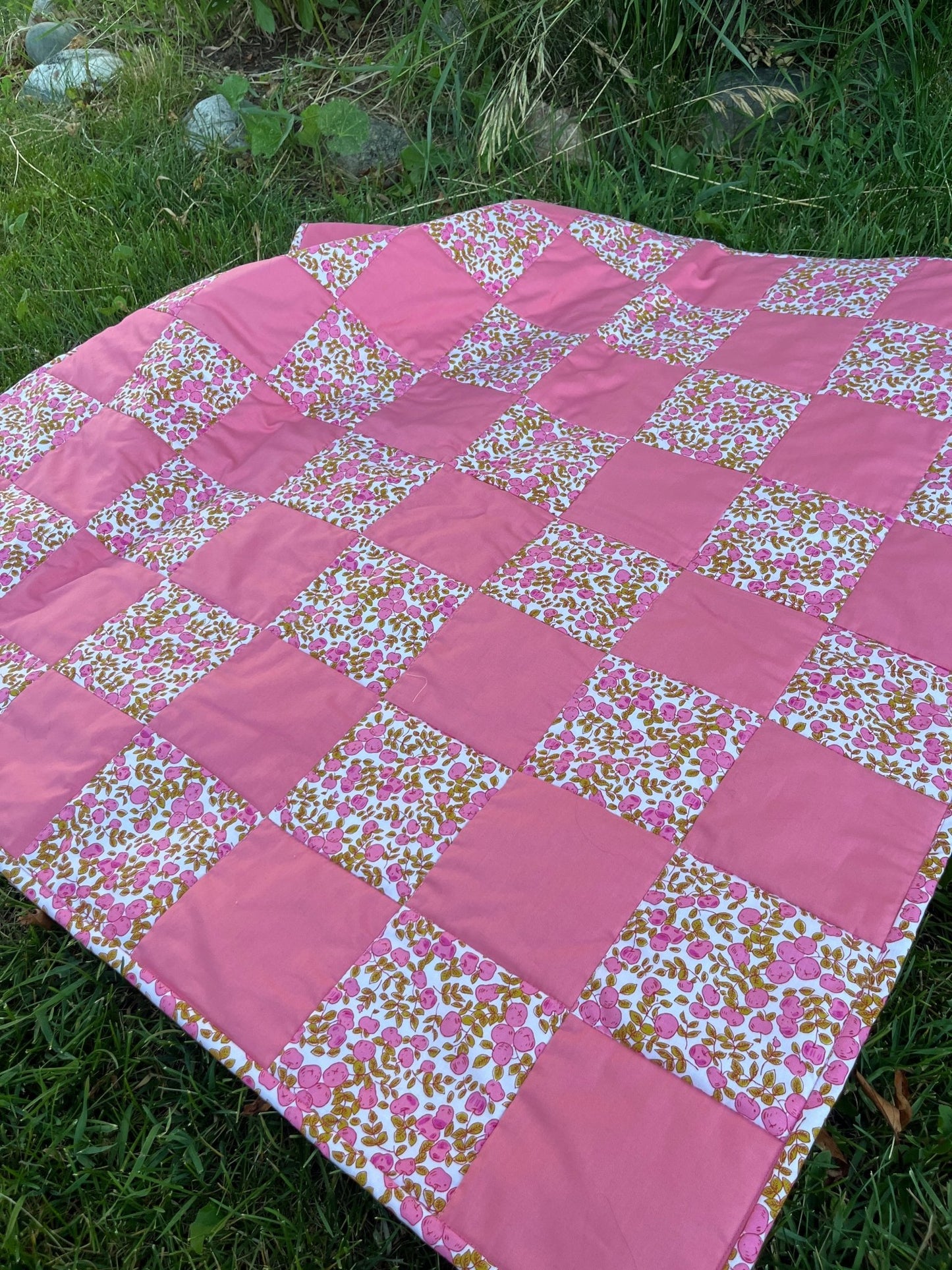 Pink Large Checkered Baby - The QuilTea Corner