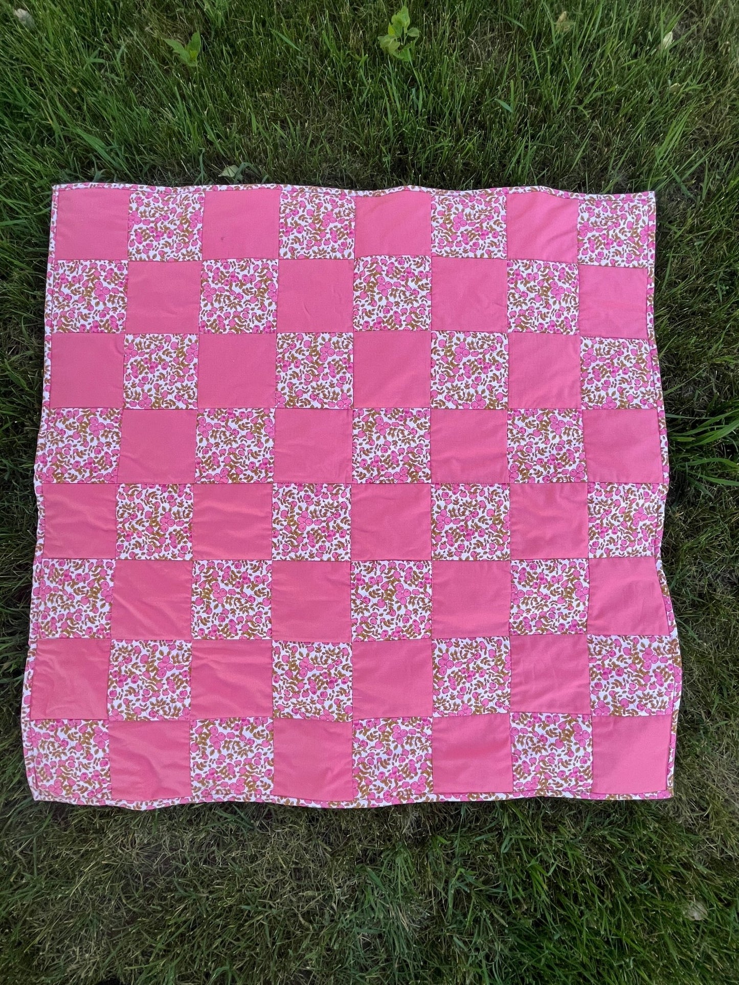 Pink Large Checkered Baby - The QuilTea Corner