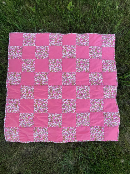 Pink Large Checkered Baby - The QuilTea Corner