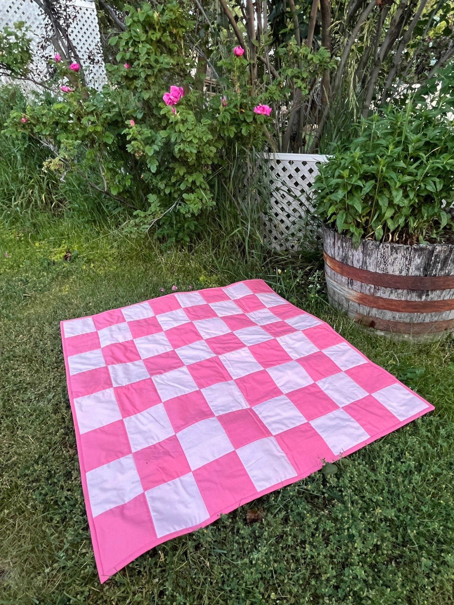 Pink Large Checkered Baby - The QuilTea Corner