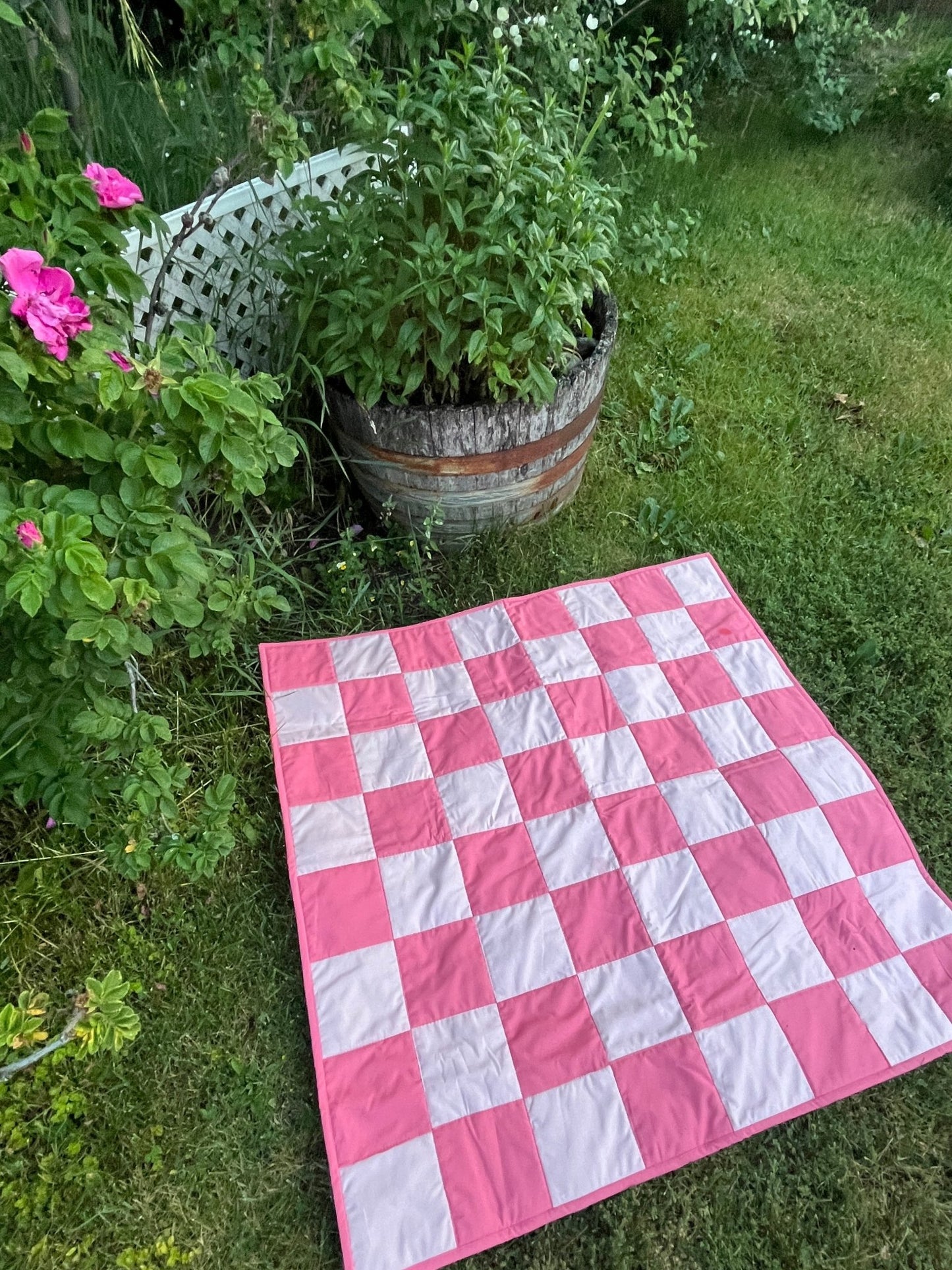 Pink Large Checkered Baby - The QuilTea Corner