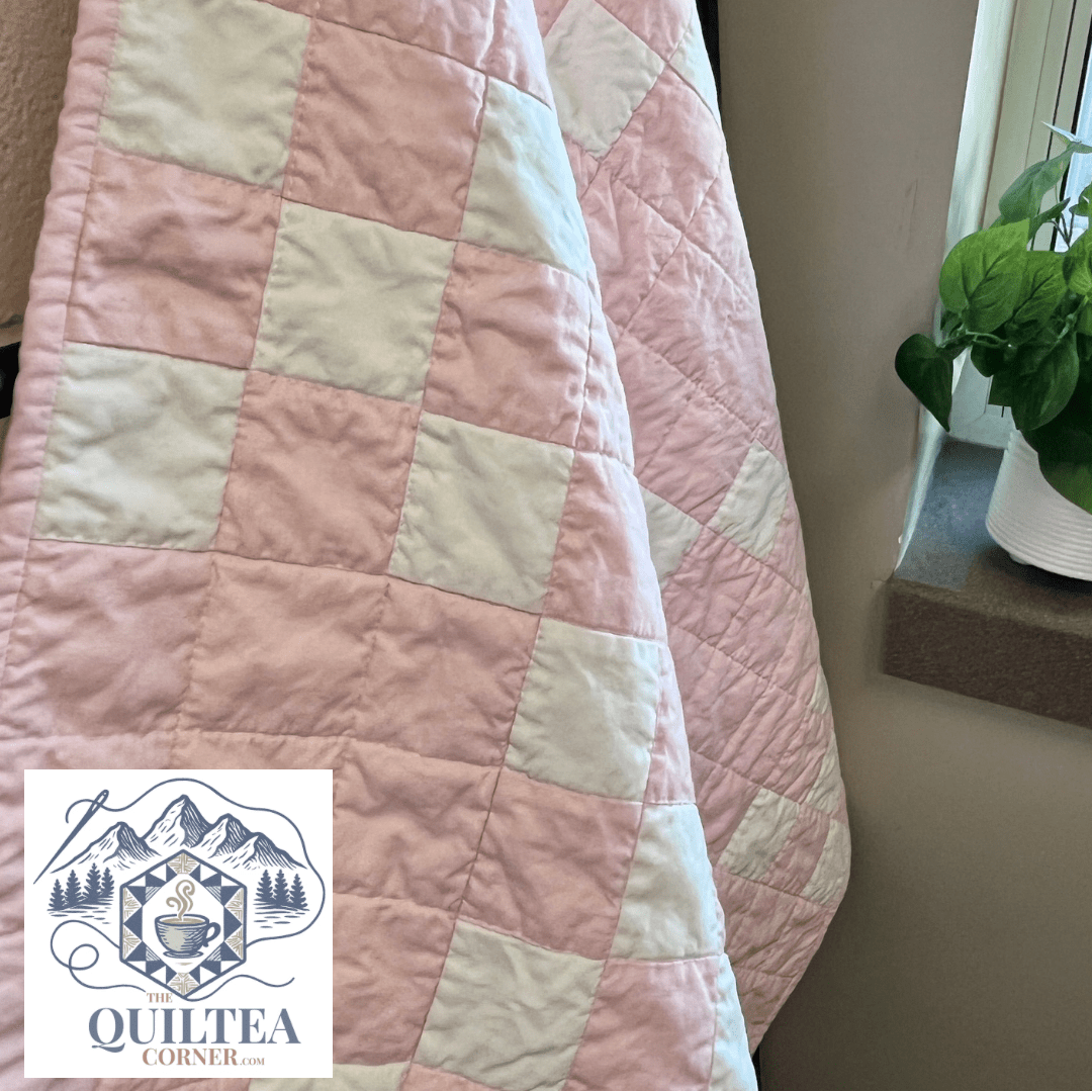 Pink White Irish Chain Baby Quilt - The QuilTea Corner