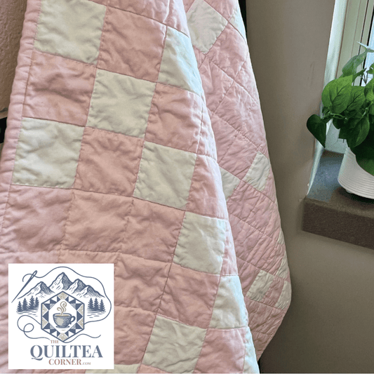 Pink White Irish Chain Baby Quilt - The QuilTea Corner