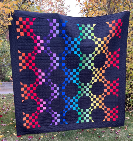 Rainbow Dreams Handmade Patchwork Quilt - The QuilTea Corner