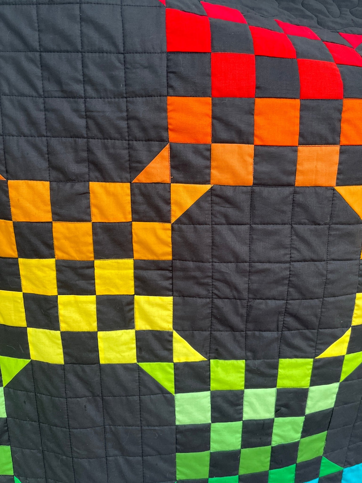 Rainbow Dreams Handmade Patchwork Quilt - The QuilTea Corner