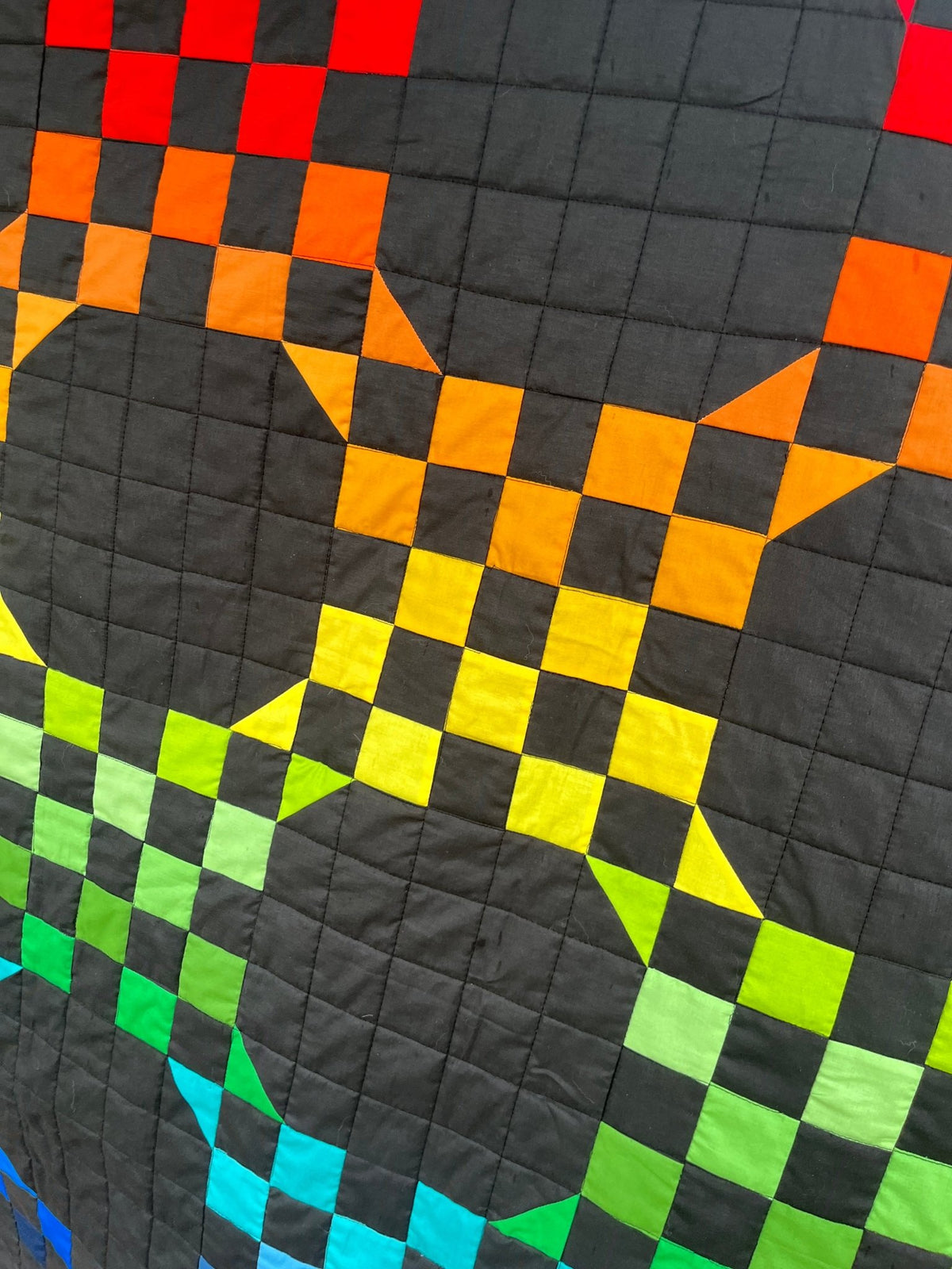 Rainbow Dreams Handmade Patchwork Quilt - The QuilTea Corner