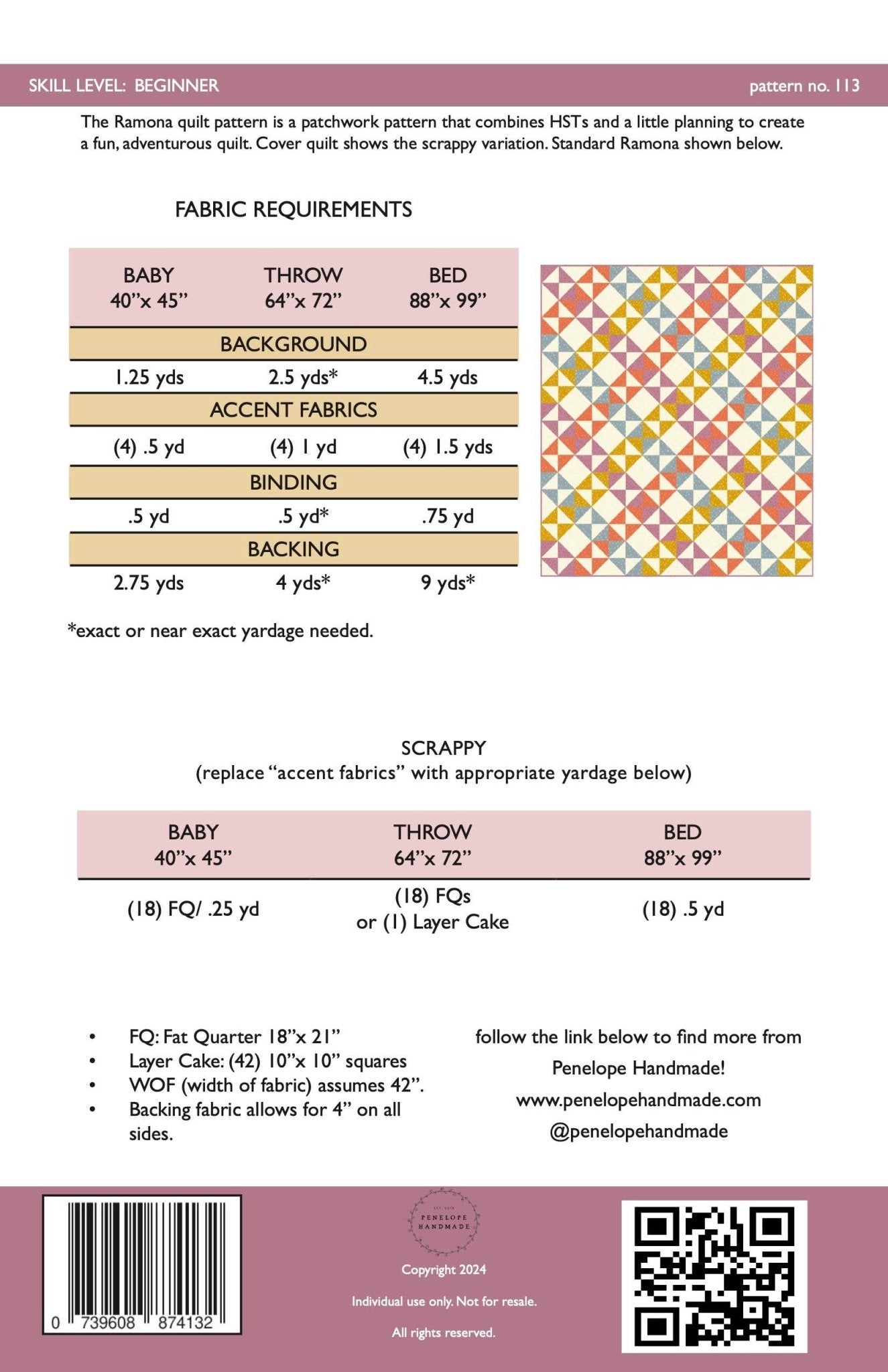 Ramona Quilt Pattern | Paper Version - The QuilTea Corner