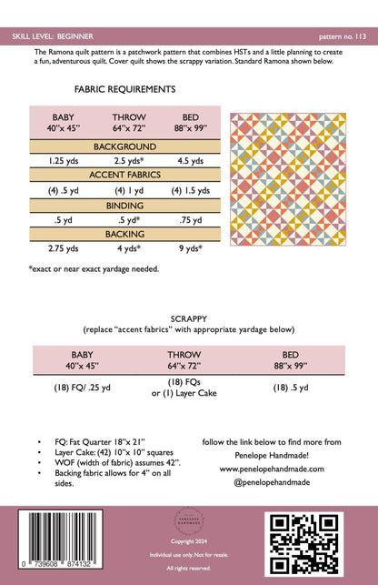 Ramona Quilt Pattern | Paper Version - The QuilTea Corner