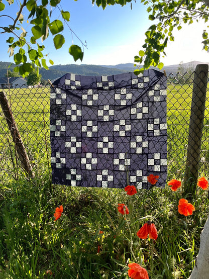 Reverse Irish Chain Blue Baby Crib Quilt - The QuilTea Corner