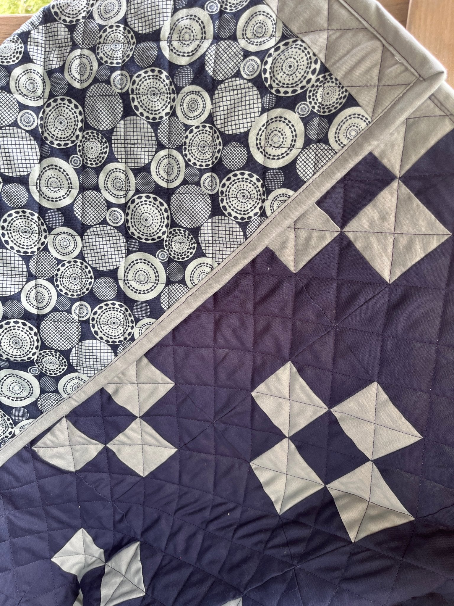 Reverse Irish Chain Blue Baby Crib Quilt - The QuilTea Corner