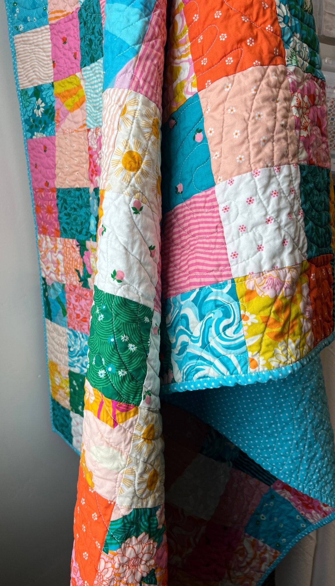 Rise and Shine Patchwork Large Throw Quilt - The QuilTea Corner