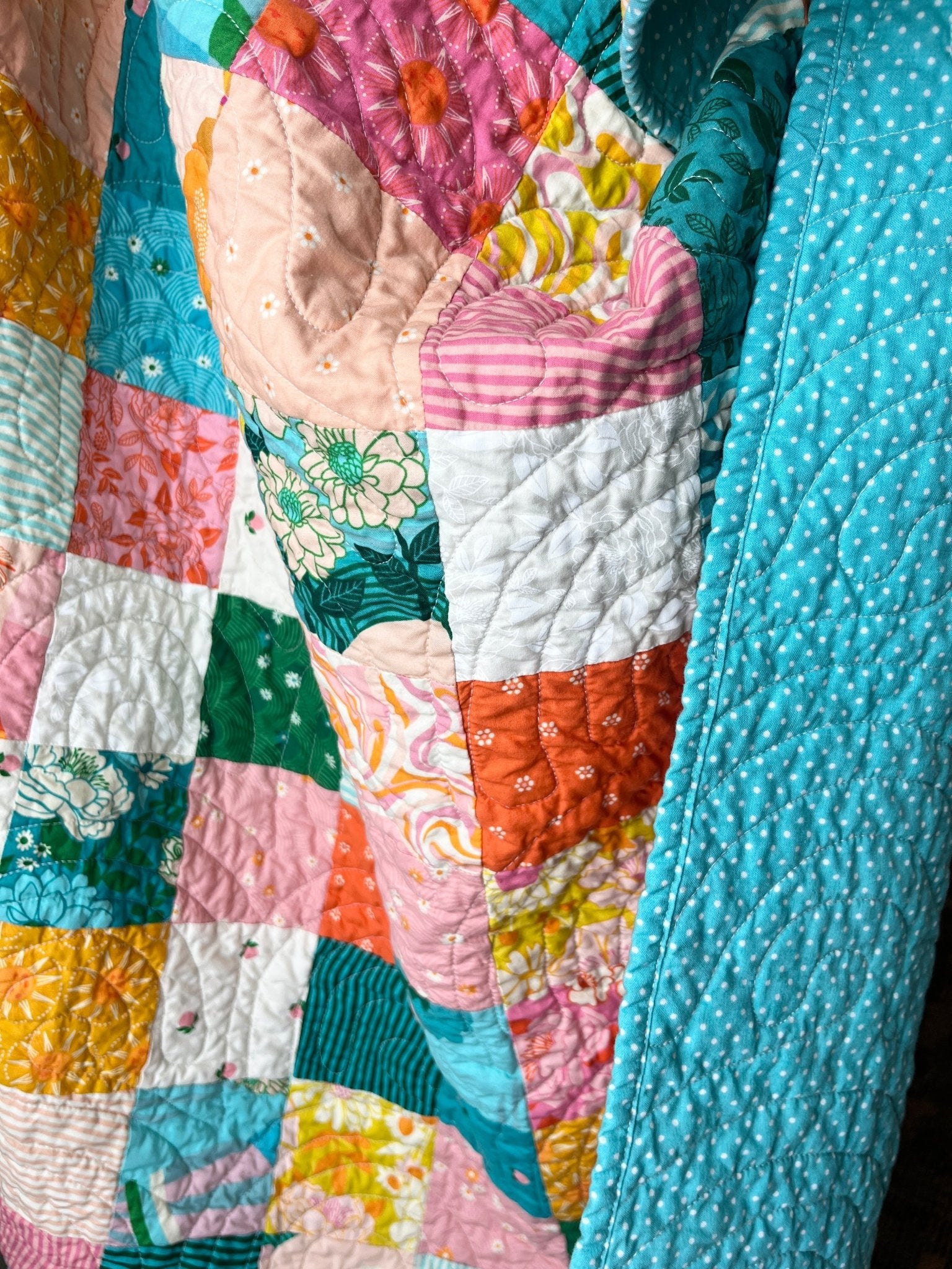 Rise and Shine Patchwork Large Throw Quilt - The QuilTea Corner