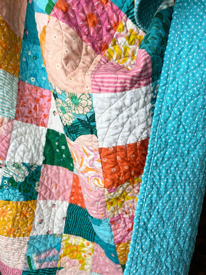Rise and Shine Patchwork Large Throw Quilt - The QuilTea Corner