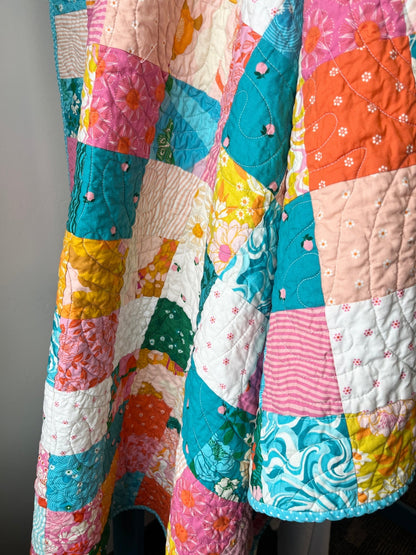 Rise and Shine Patchwork Large Throw Quilt - The QuilTea Corner